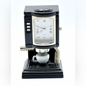 ☕️ Miniature Espresso Machine Novelty Clock, 2.5”H x 1”W, Battery Not Included